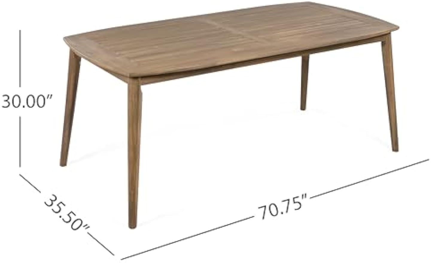 Christopher Knight Home Keyon Farmhouse Patio Acacia Wood Dining Table, Outdoor Dining Room Table for 8 Persons, Rectangular Dining Table for Backyard/Garden, Light Brown