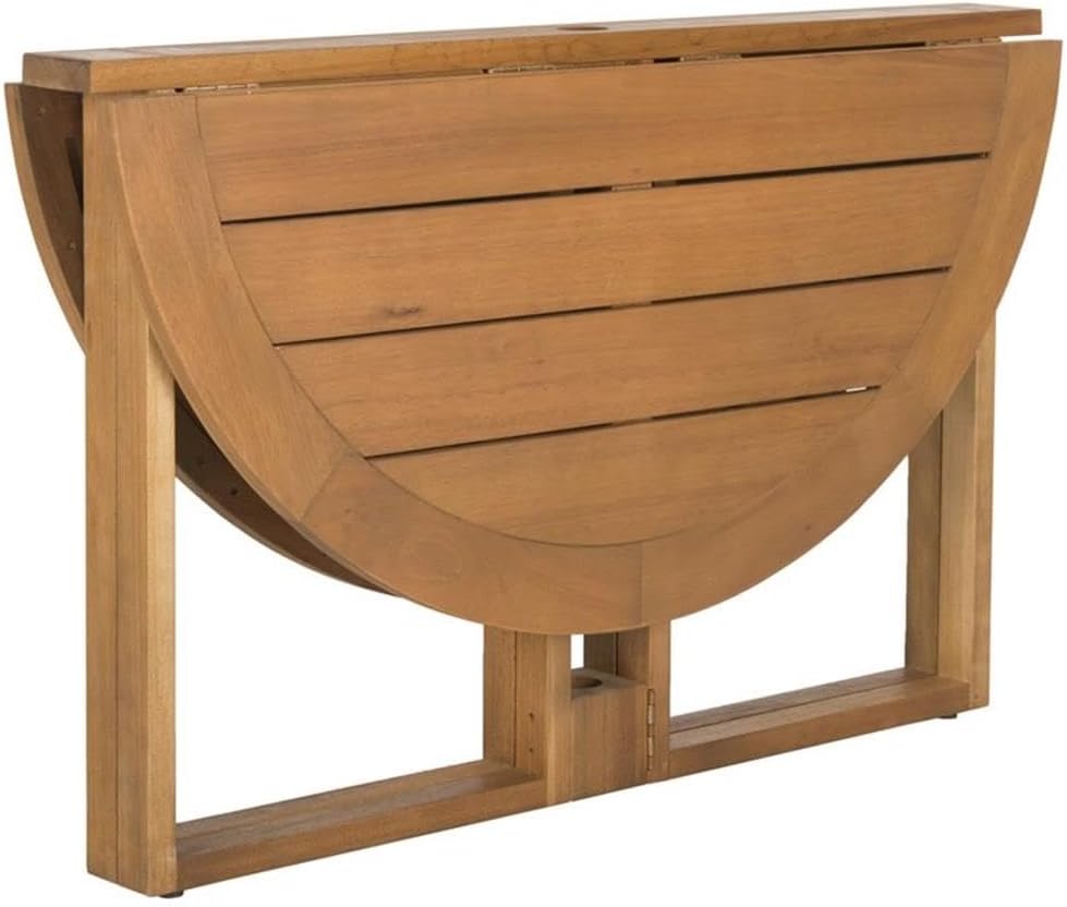 SAFAVIEH PAT7036A Outdoor Collection Wales Round 47.24" Dining Table, Teak