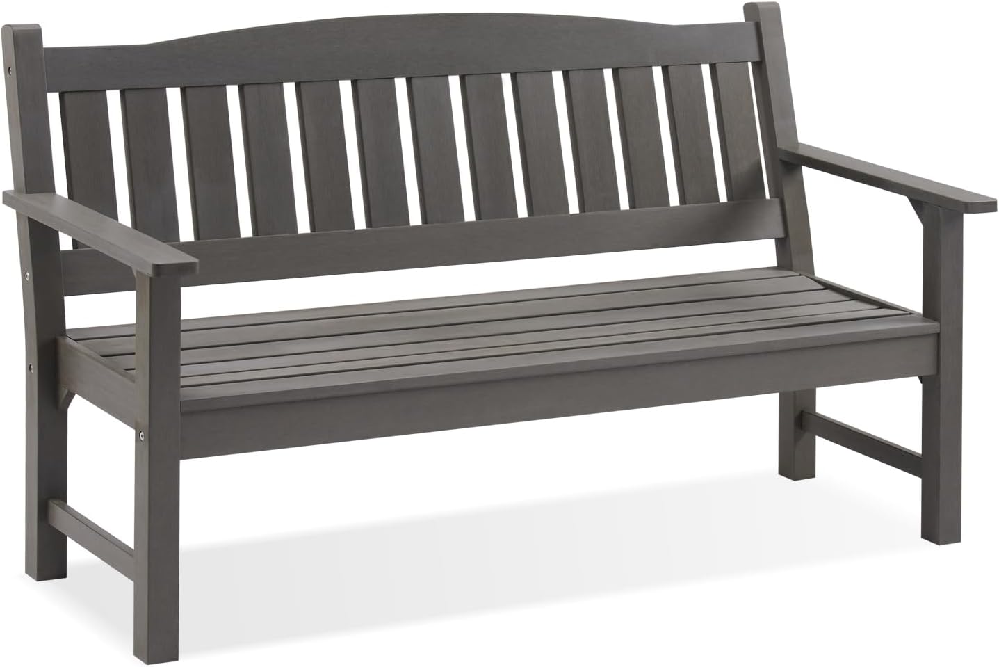 Psilvam 2-Person Outdoor Memorial Bench, All-Weather Poly Lumber Garden Bench, Rot-Resistant Outdoor Patio Bench for Park,Porch,and Church(Brown)