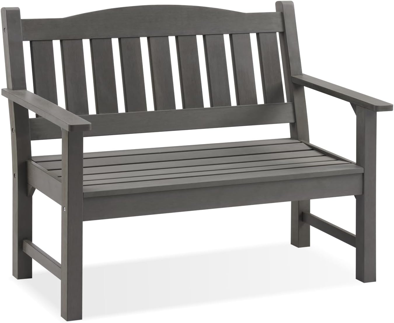 Psilvam 2-Person Outdoor Memorial Bench, All-Weather Poly Lumber Garden Bench, Rot-Resistant Outdoor Patio Bench for Park,Porch,and Church(Brown)