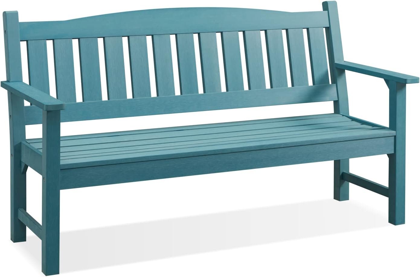 Psilvam 2-Person Outdoor Memorial Bench, All-Weather Poly Lumber Garden Bench, Rot-Resistant Outdoor Patio Bench for Park,Porch,and Church(Brown)