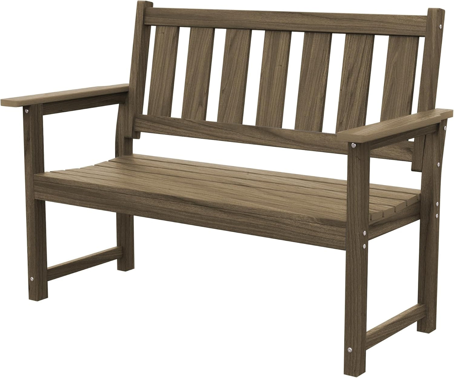 HDPE Memorial Bench – 50'' Weatherproof Durable Outdoor Bench, 2-Person Park Bench, Easy to Move, Multi-Purpose Design Ideal for Porch, Patio, Church, and School (Black)