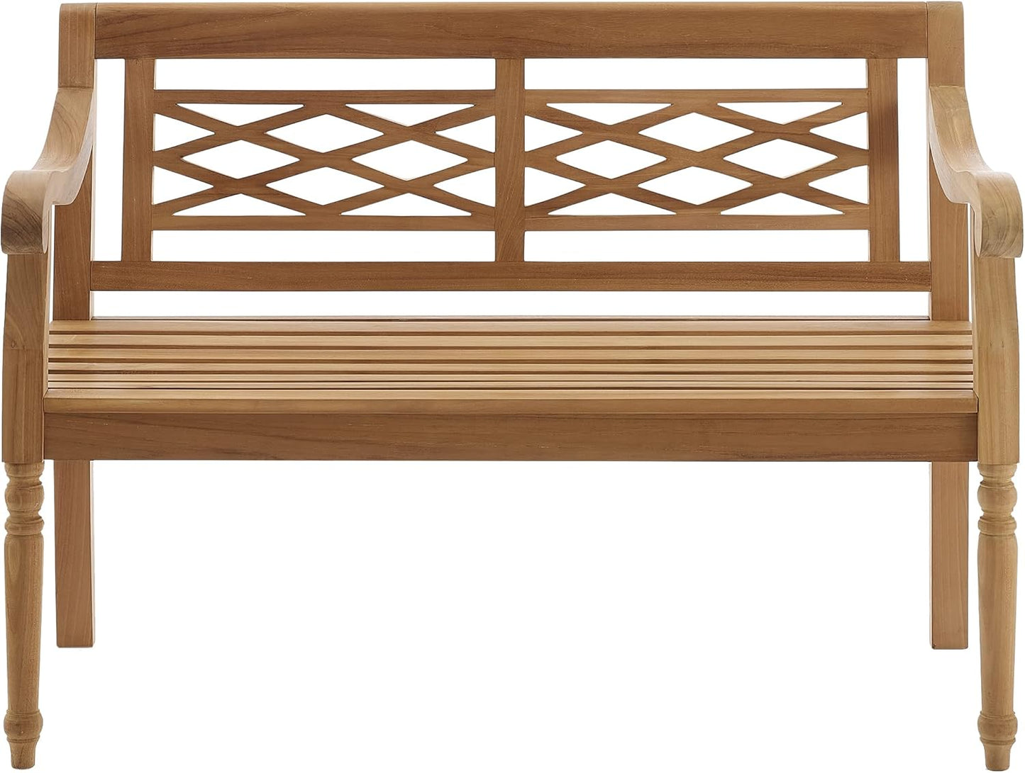 Crosley Furniture Olivier 2-Person Teak Wood Indoor Outdoor Bench for Outside Patio, Garden, Porch, Teak
