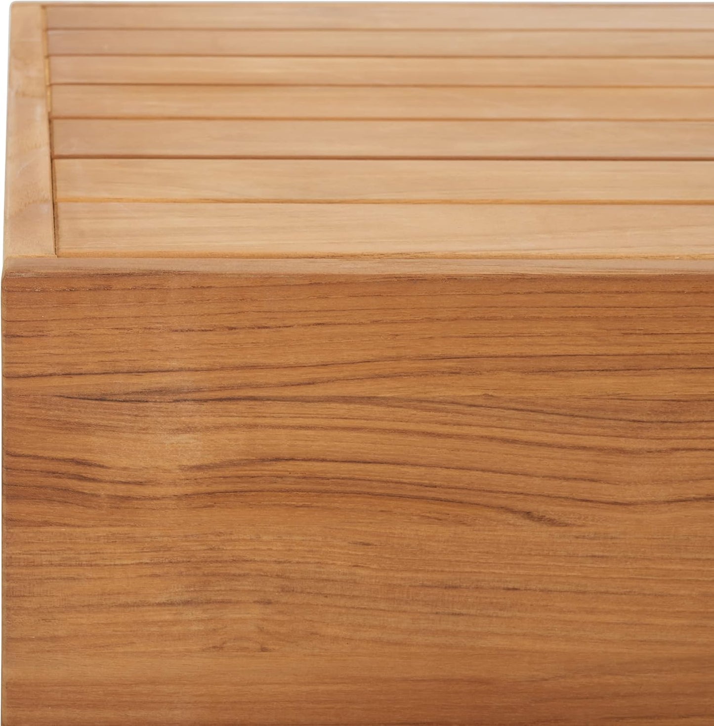 SAFAVIEH Outdoor Couture Collection Kauai Natural Solid Wood Teak Rectangular Coffee Table (CPT1042A)