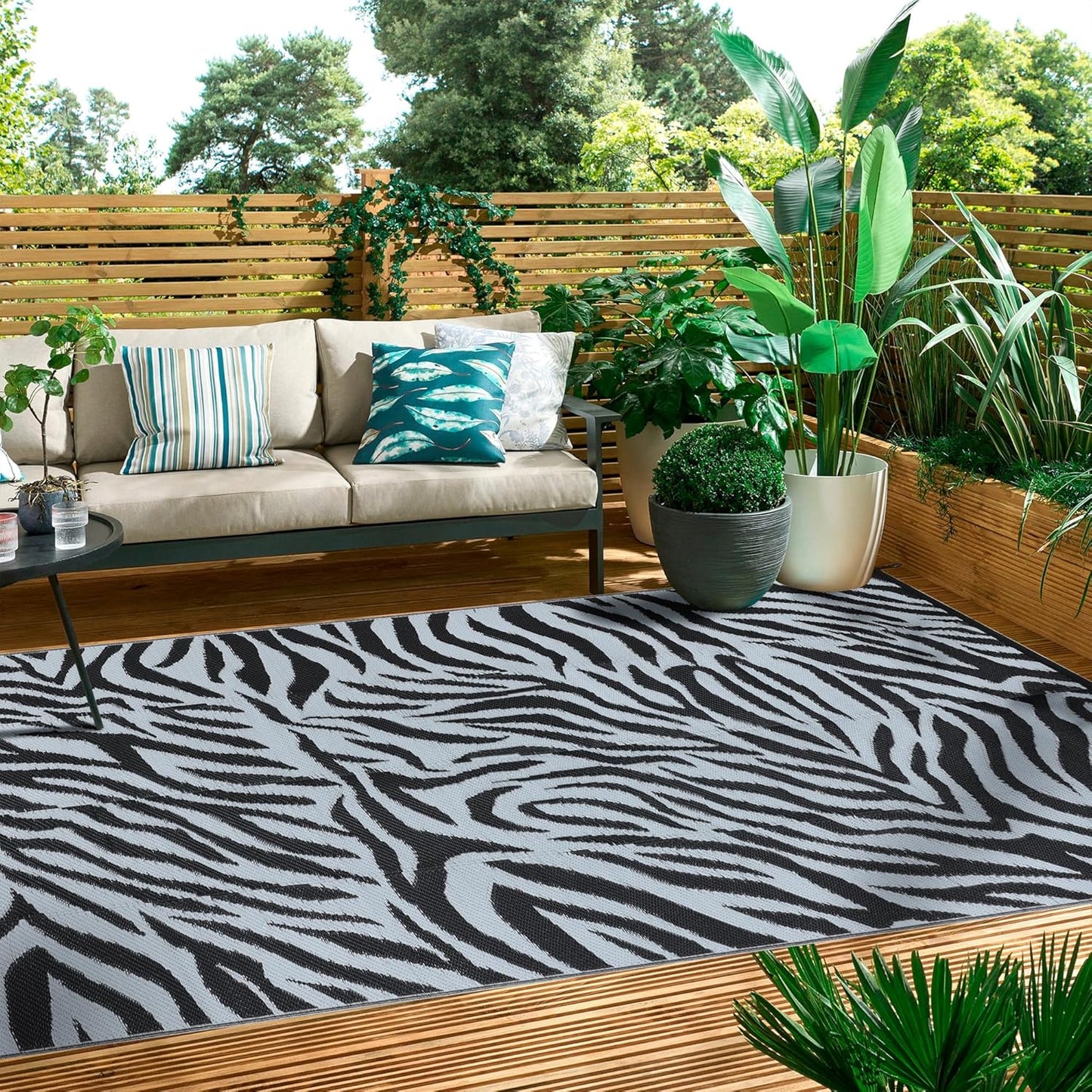 Boulder Bee LED Outdoor Rugs, Plastic Straw Rug Glow in The Night, Waterproof Outdoor Camping Rugs, Quick Drying Picnic Rug, Sand Free Reversible Beach Mats, 9 x 12 Feet